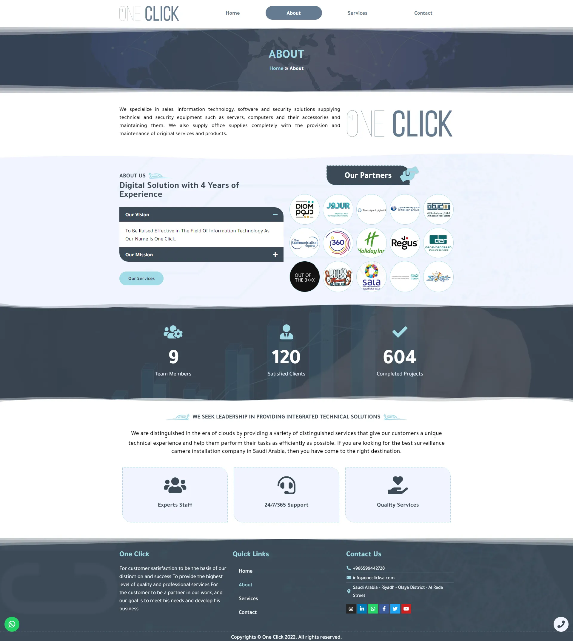 One Click Company website